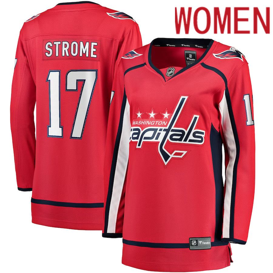 Women Washington Capitals 17 Dylan Strome Fanatics Branded Red Home Breakaway Player NHL Jersey
